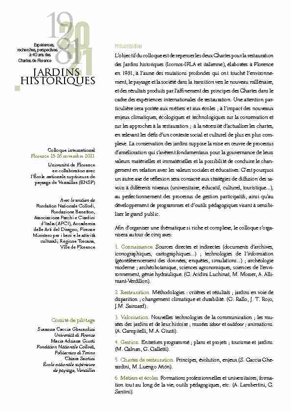 [PDF] colloque-charte-florencepdf - Comité des Parcs et Jardins de France