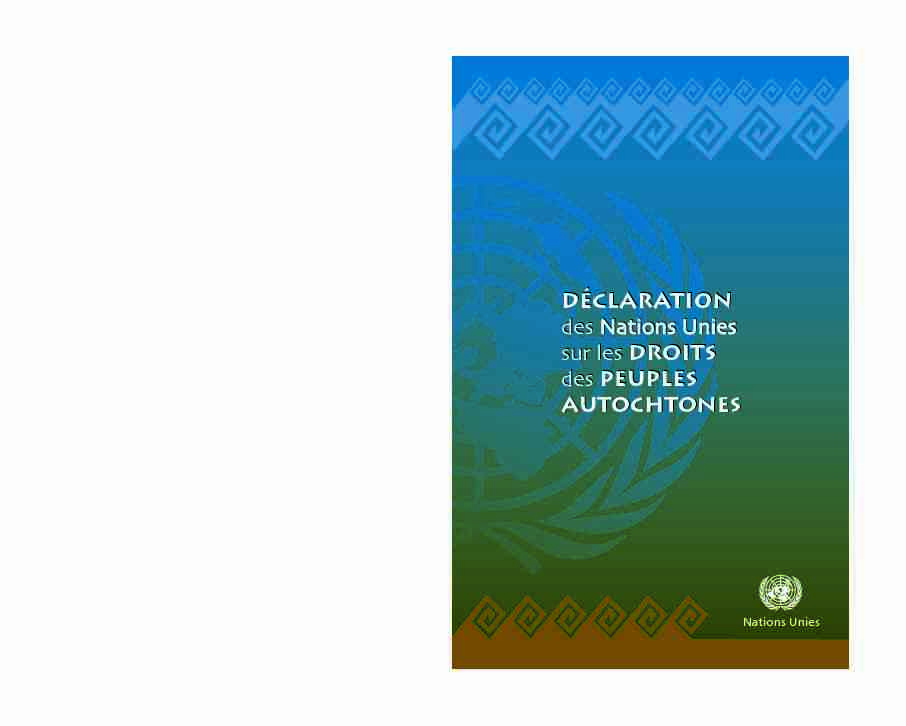 Déclaration des Nations Unies sur les Droits des peuples