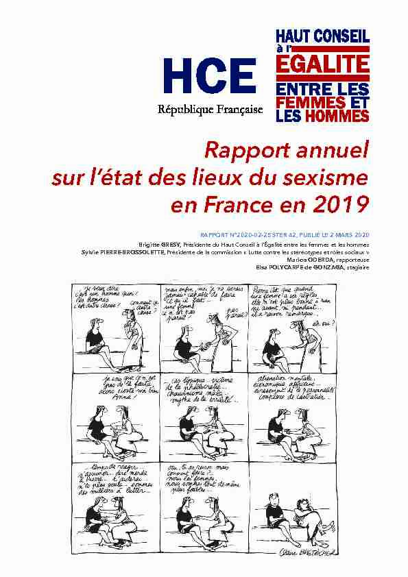 Rapport annuel sur létat des lieux du sexisme en France en 2019