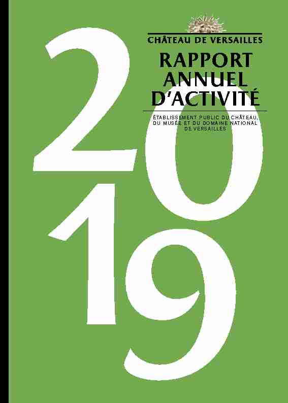 [PDF] 2019 rapport annueL dactivité - Château de Versailles