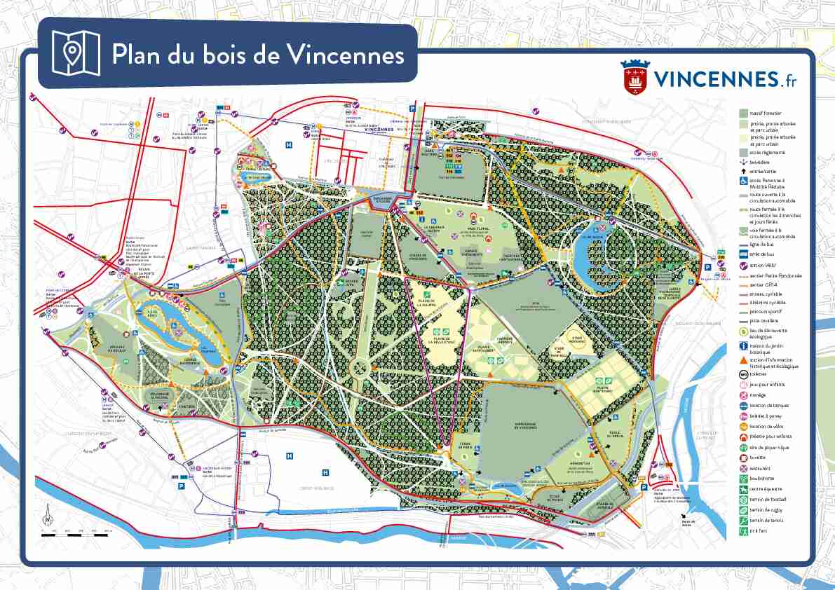 Plan du bois de Vincennes