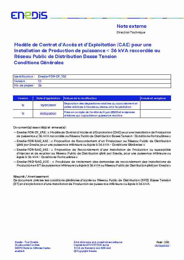 Modèle de Contrat dAccès et dExploitation (CAE) pour une