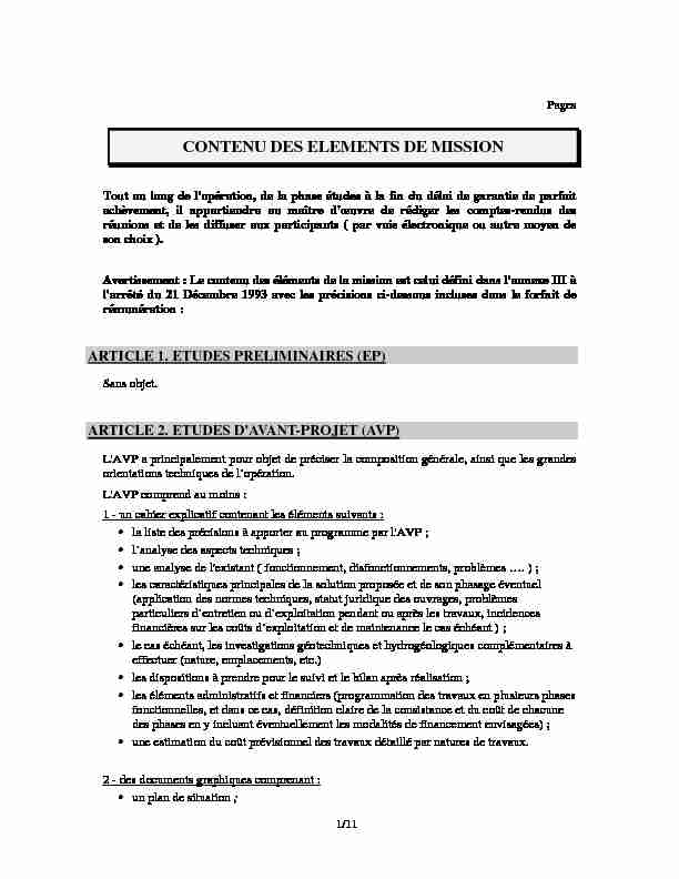[PDF] Contenu des éléments de mission - Les services de lÉtat dans le Cher