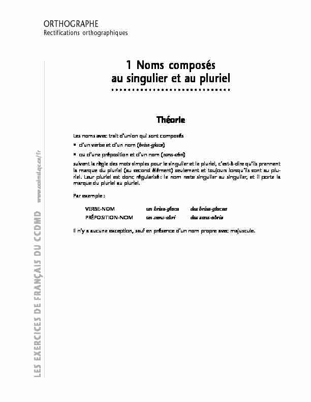 [PDF] 1 Noms composés au singulier et au pluriel