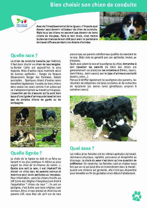 [PDF] Bien choisir son chien de troupeau - Chambre dagriculture - Tarn