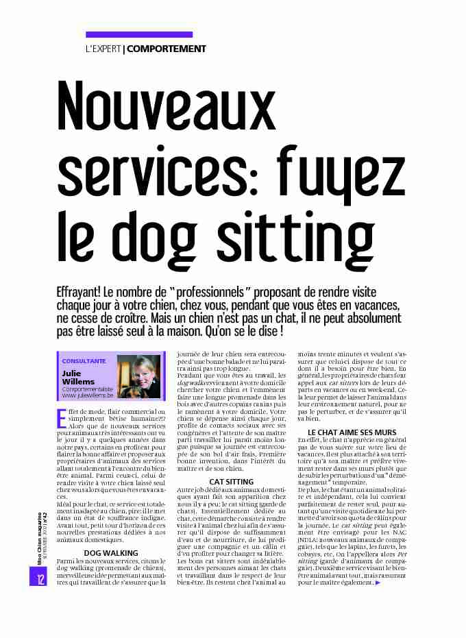 Nouveaux services : fuyez le dog sitting
