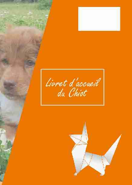 [PDF] Livret daccueil du Chiot - Clinique Vétérinaire des Hutins