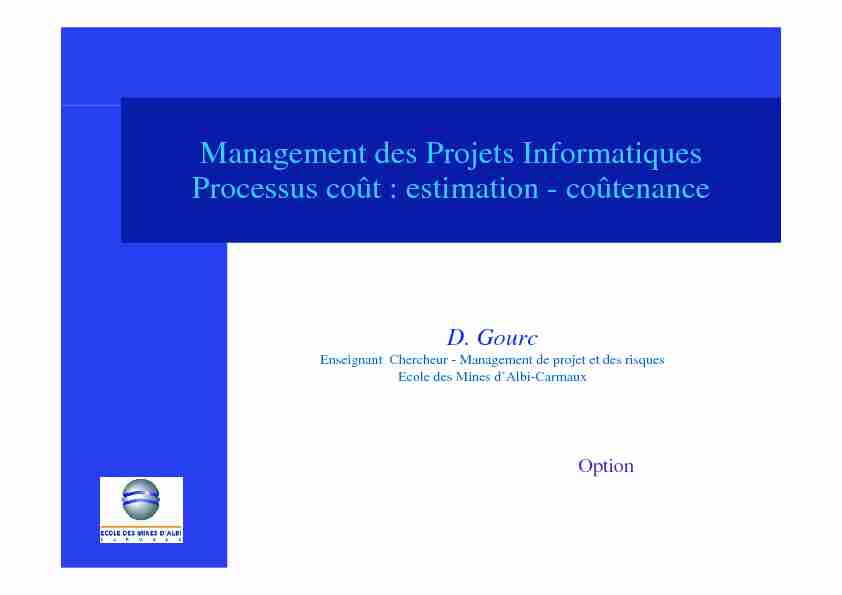 [PDF] Management des Projets Informatiques Processus coût : estimation