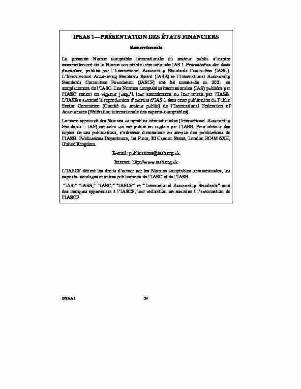 [PDF] IPSAS 1—PRÉSENTATION DES ÉTATS FINANCIERS - IFAC