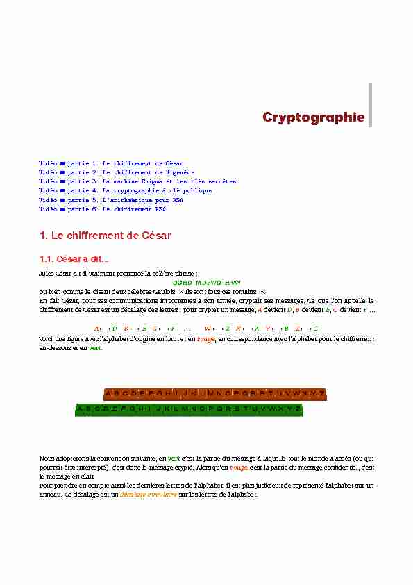 [PDF] Cryptographie - Exo7 - Cours de mathématiques