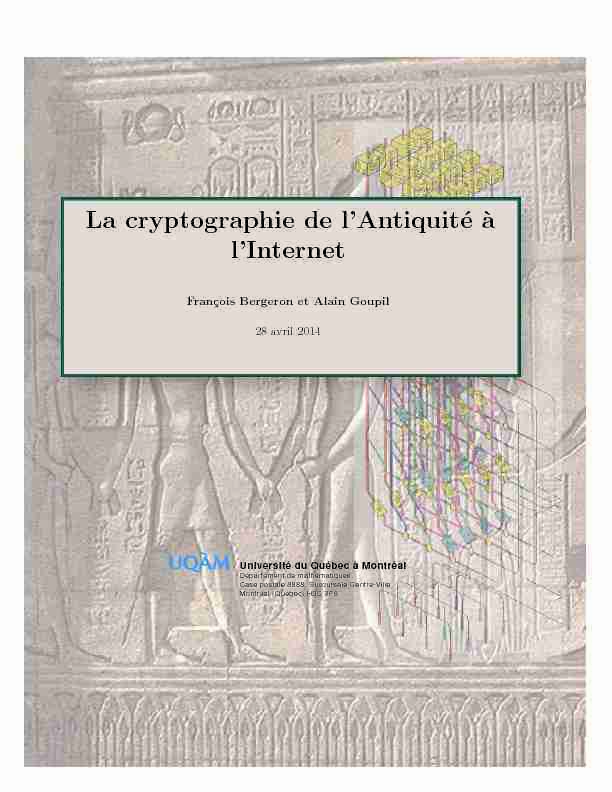 [PDF] La cryptographie de lAntiquité `a lInternet - François Bergeron