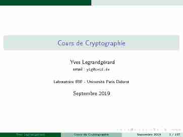 [PDF] Cours de Cryptographie - IRIF