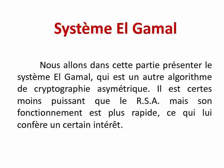 Système El Gamal