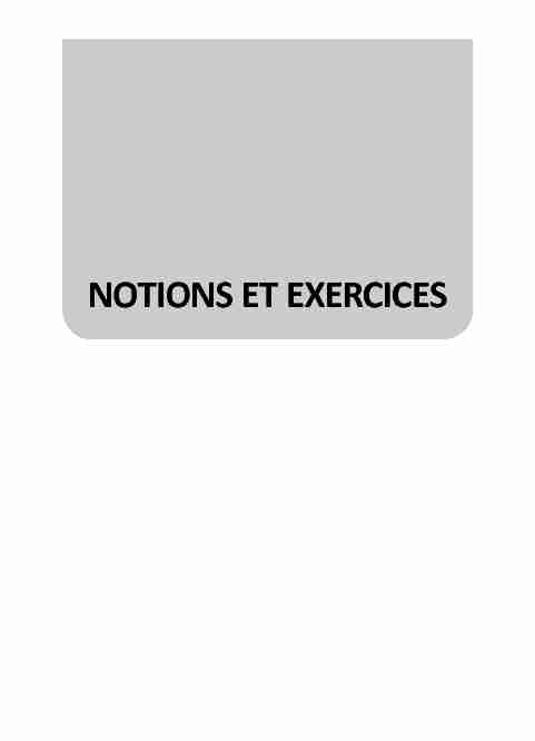NOTIONS ET EXERCICES