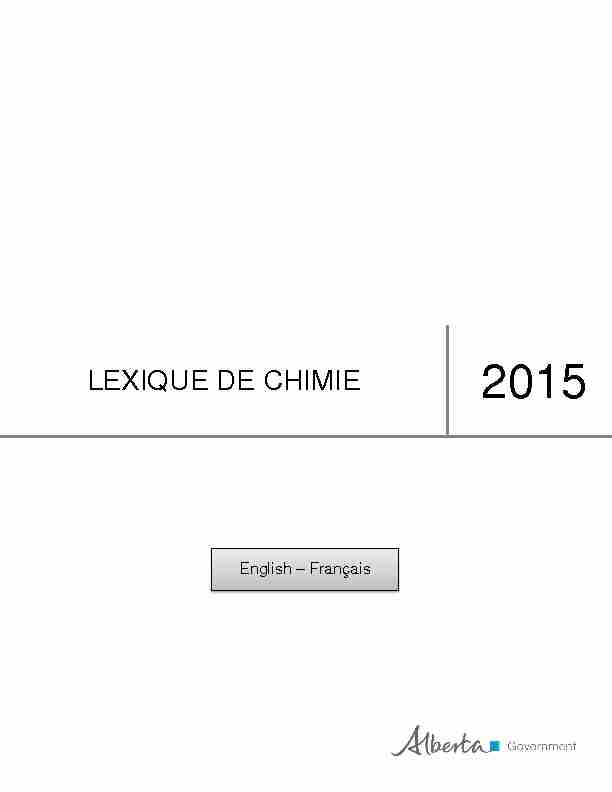 LEXIQUE DE CHIMIE 2015 - Alberta Education