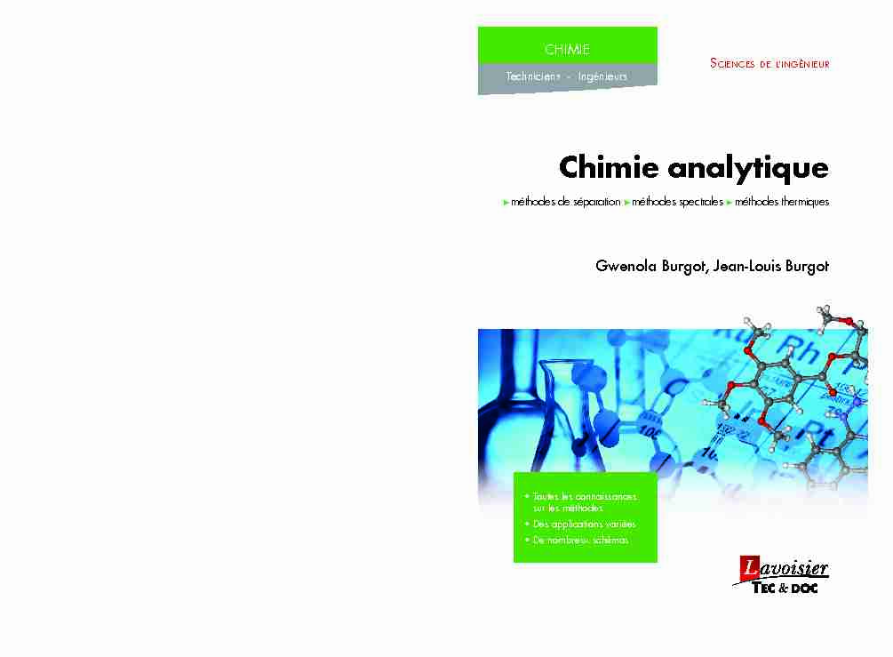 [PDF] Chimie analytique - Lavoisier