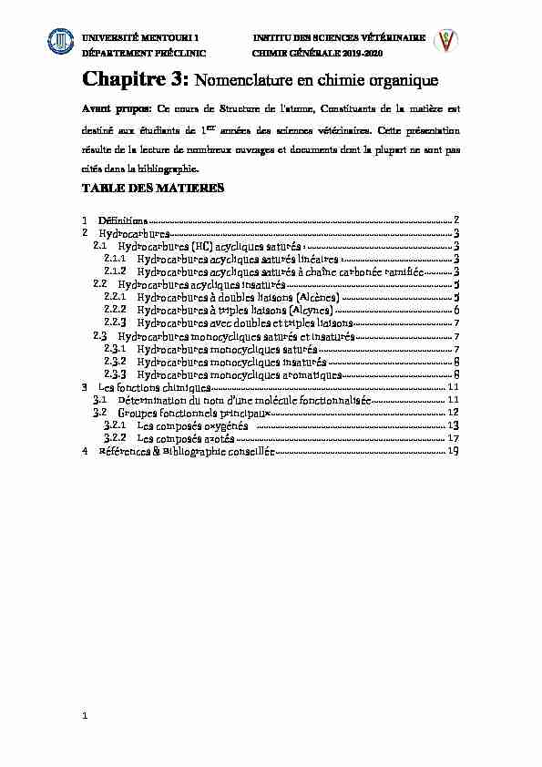 [PDF] Chapitre 3: Nomenclature en chimie organique