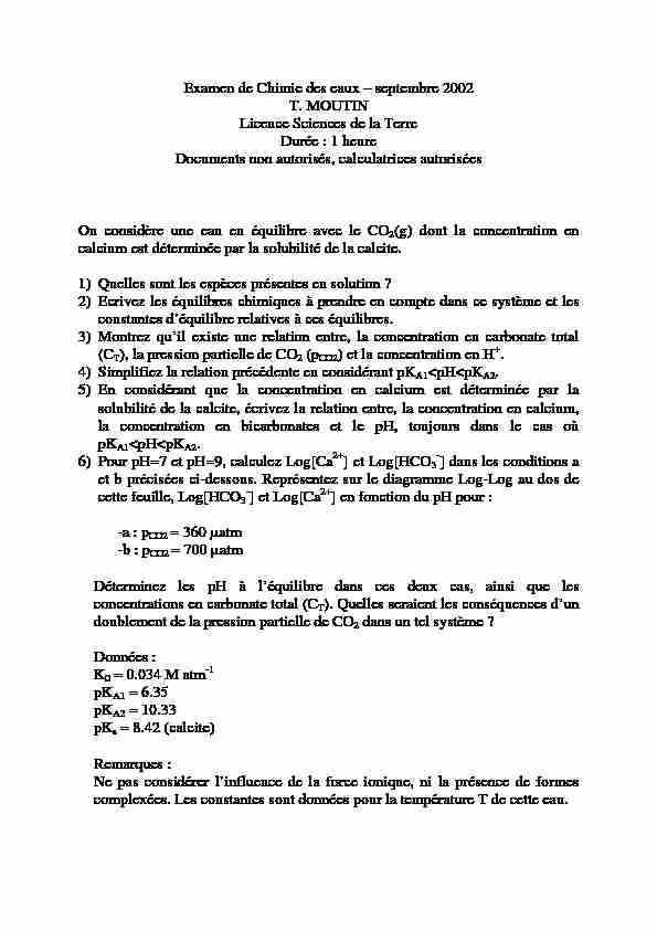 [PDF] Examen de Chimie des eaux