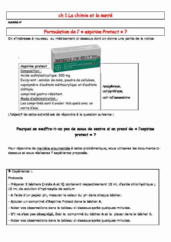[PDF] Aspirine Protect