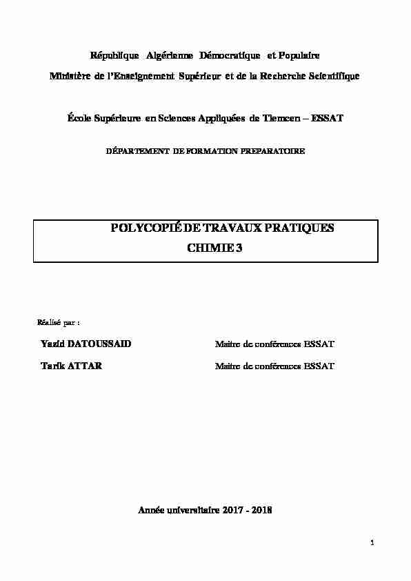 [PDF] POLYCOPIÉ DE TRAVAUX PRATIQUES CHIMIE 3