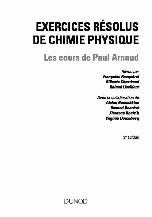 [PDF] Les cours de Paul Arnaud - Exercices résolus de Chimie générale