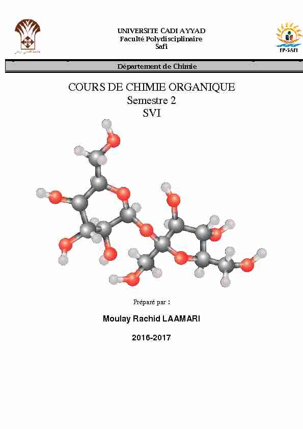 [PDF] COURS DE CHIMIE ORGANIQUE Semestre 2 SVI - Université Cadi