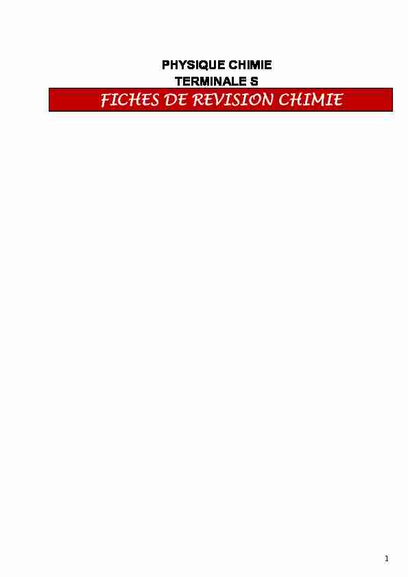[PDF] FICHES DE REVISION CHIMIE