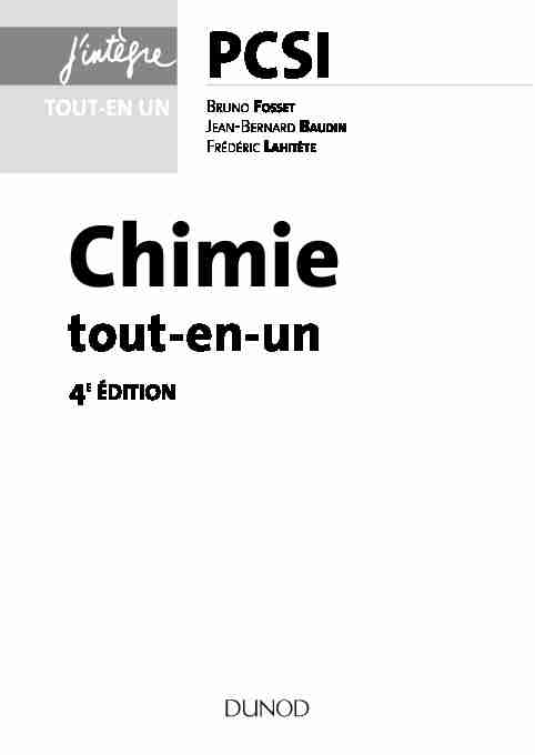 [PDF] Chimie tout-en-un - PCSI - 4e édition - Dunod
