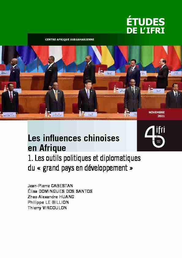 [PDF] Les influences chinoises en Afrique 1 Les outils politiques et  - IFRI