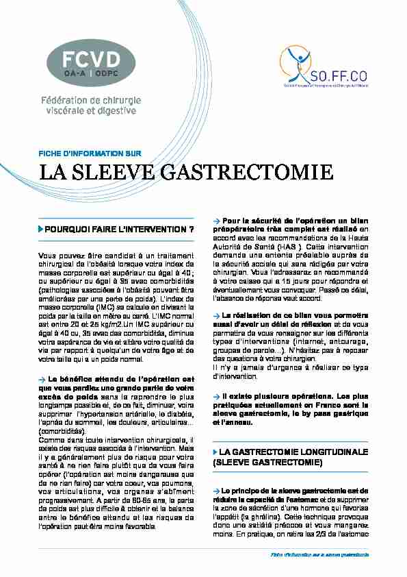 [PDF] LA SLEEVE GASTRECTOMIE