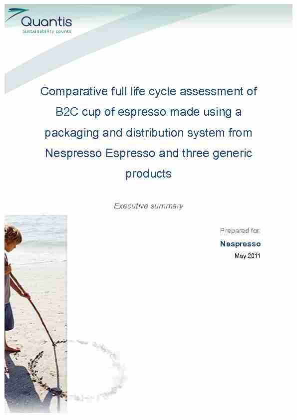 Comparative full life cycle assessment of B2C cup of espresso made