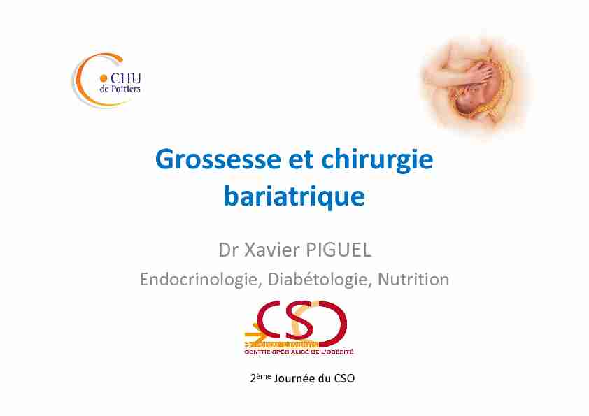 Grossesse et chirurgie bariatrique - CHU de Poitiers