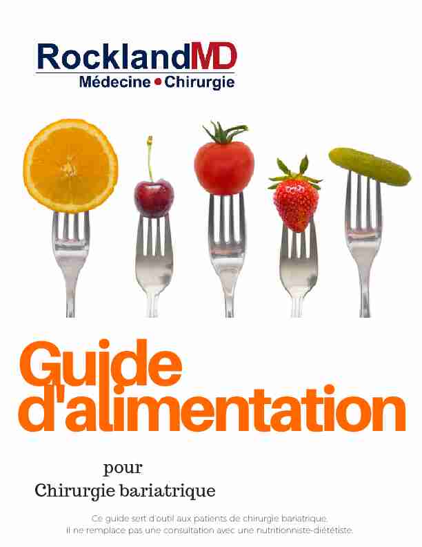 [PDF] consulter le guide dalimentation dune chirurgie  - Rockland MD