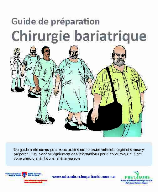 Guide de préparation : Chirurgie bariatrique