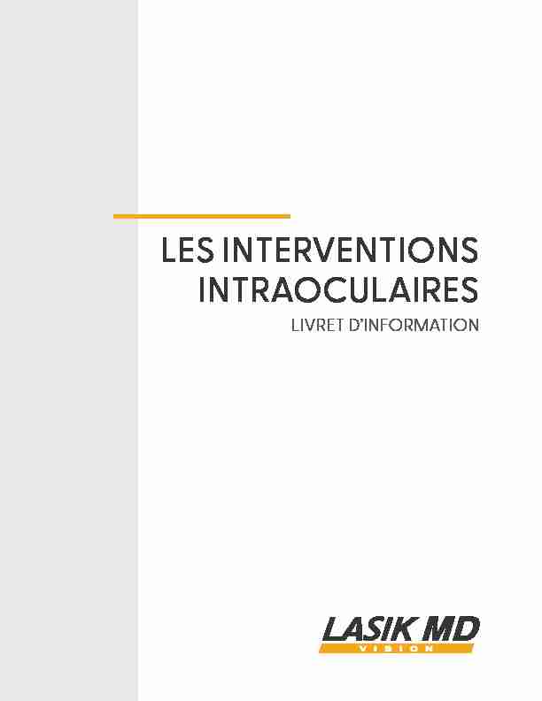 LES INTERVENTIONS INTRAOCULAIRES