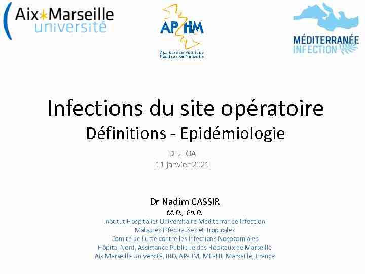 [PDF] Infections du site opératoire