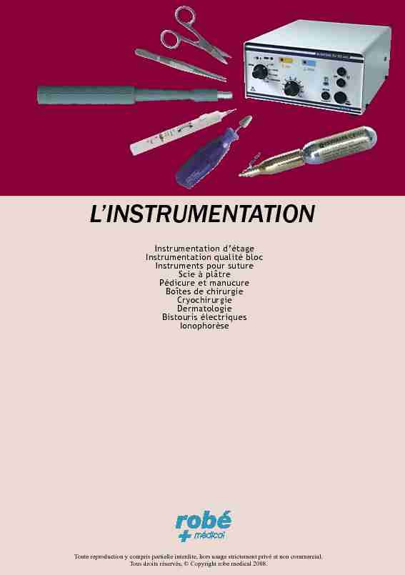 [PDF] Instruments - Robé Médical