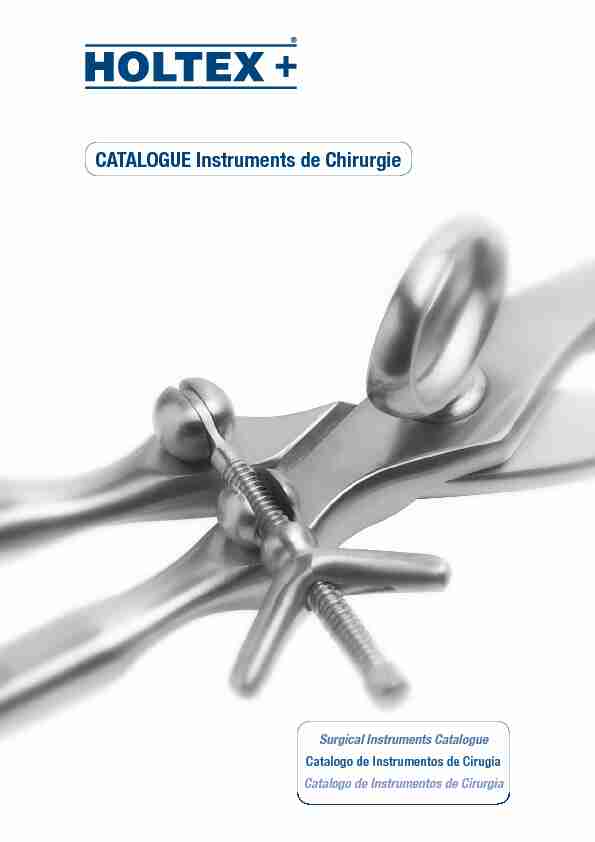 [PDF] CATALOGUE Instruments de Chirurgie - IDEA CONCEPTION