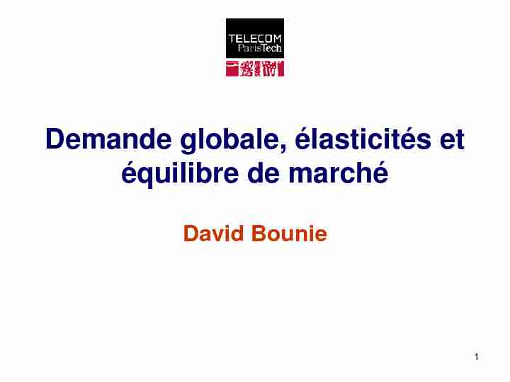 [PDF] Demande globale élasticités et équilibre de marché