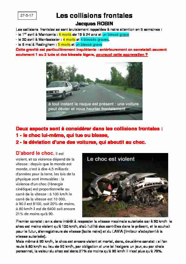 [PDF] Les collisions frontales - Physixfr
