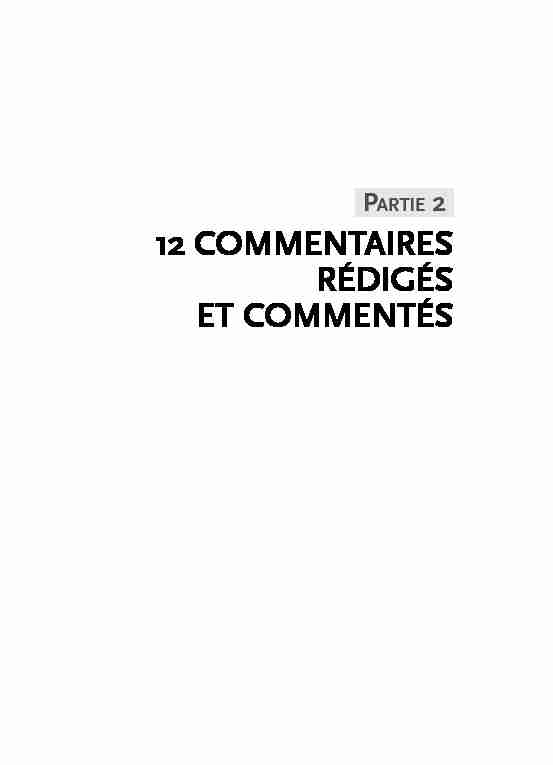 [PDF] 12 COMMENTAIRES RÉDIGÉS ET COMMENTÉS - Éditions Ellipses