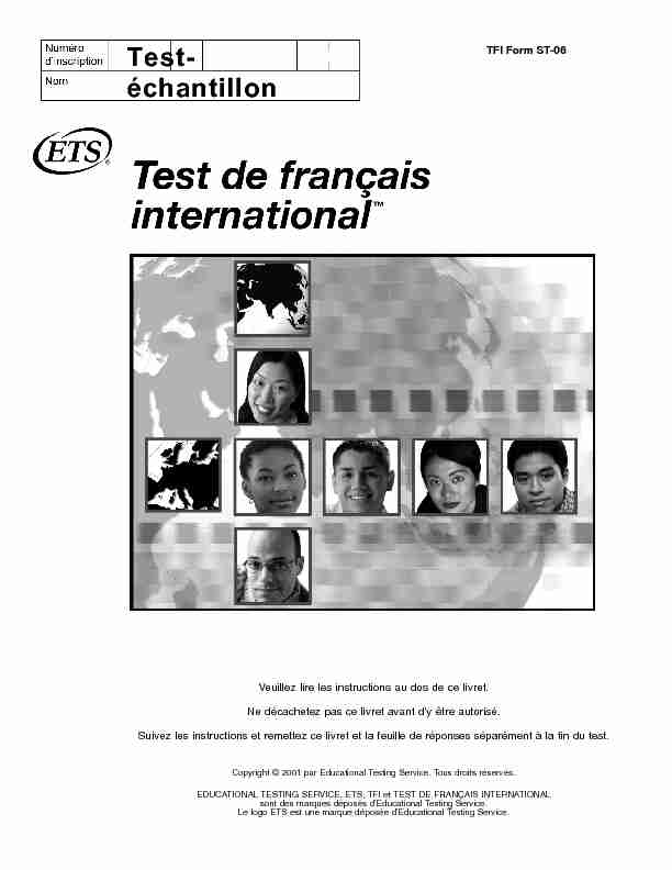 Test- TFI Form ST-06 échantillon - Educational Testing Service