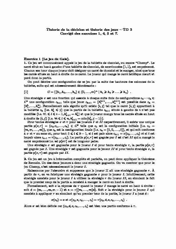 [PDF] TD 3 Corrigé des exercices 1 4 5 et 7 - LaBRI
