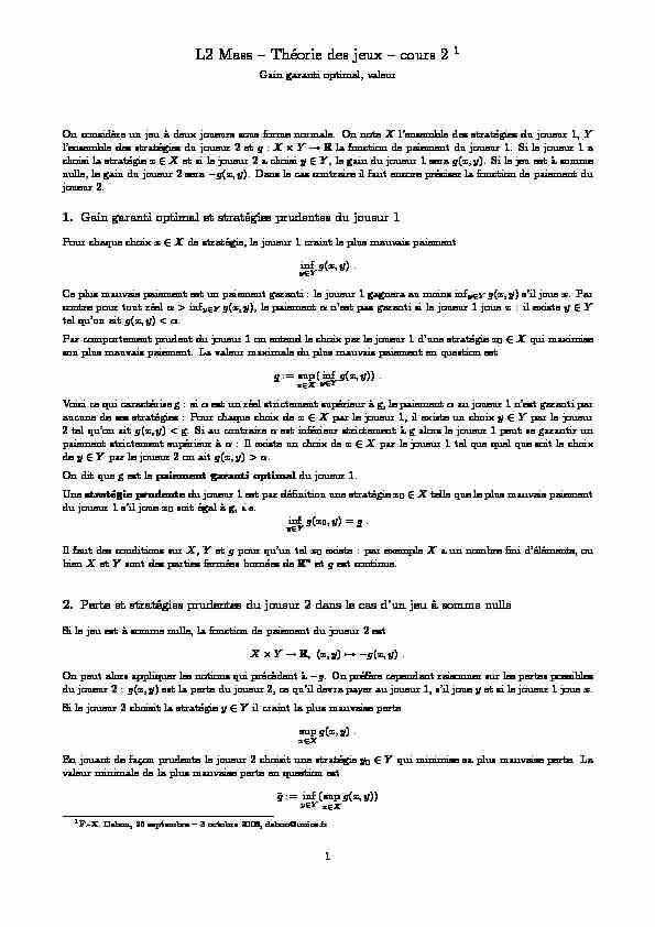 [PDF] L2 Mass – Théorie des jeux – cours 2 1
