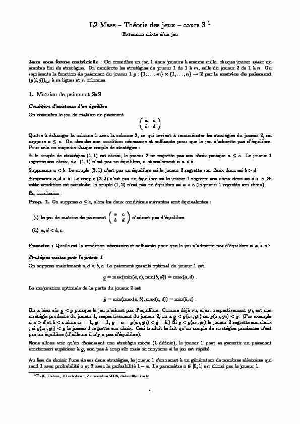 [PDF] L2 Mass – Théorie des jeux – cours 3 1