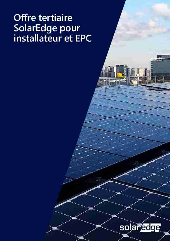 Offre tertiaire SolarEdge pour installateur et EPC