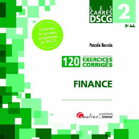 Les Carrés DSCG 2 Exercices corrigés Finance