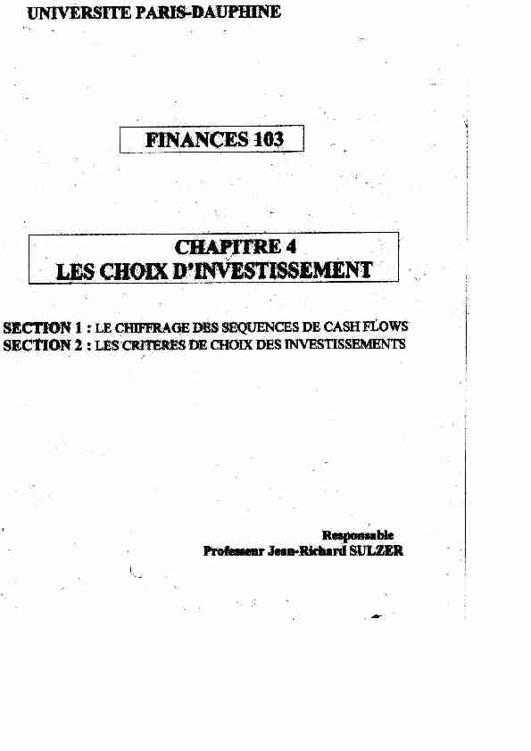 [PDF] Les choix dinvestissement - Crefige