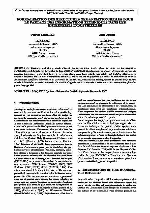 [PDF] FORMALISATION DES STRUCTURES ORGANISATIONNELLES
