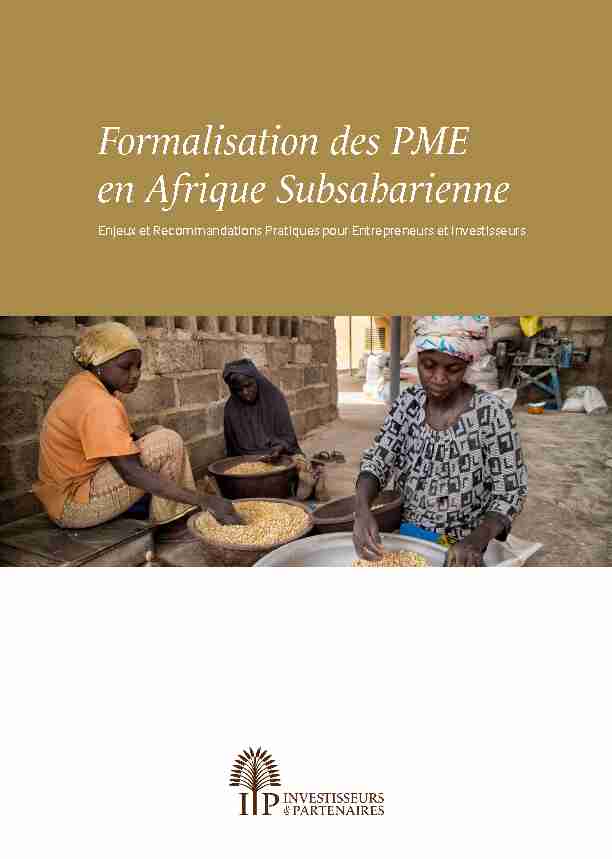[PDF] Formalisation des PME en Afrique Subsaharienne